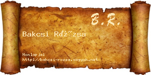 Bakcsi Rózsa névjegykártya