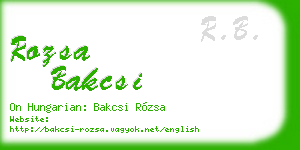 rozsa bakcsi business card